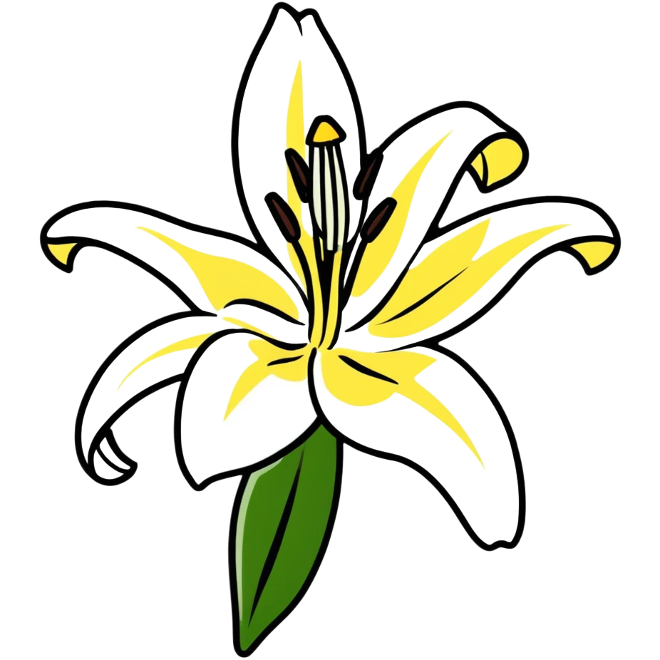 pure white lily flower in bloom emoji