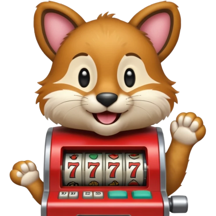 animal playing a slot machine emoji