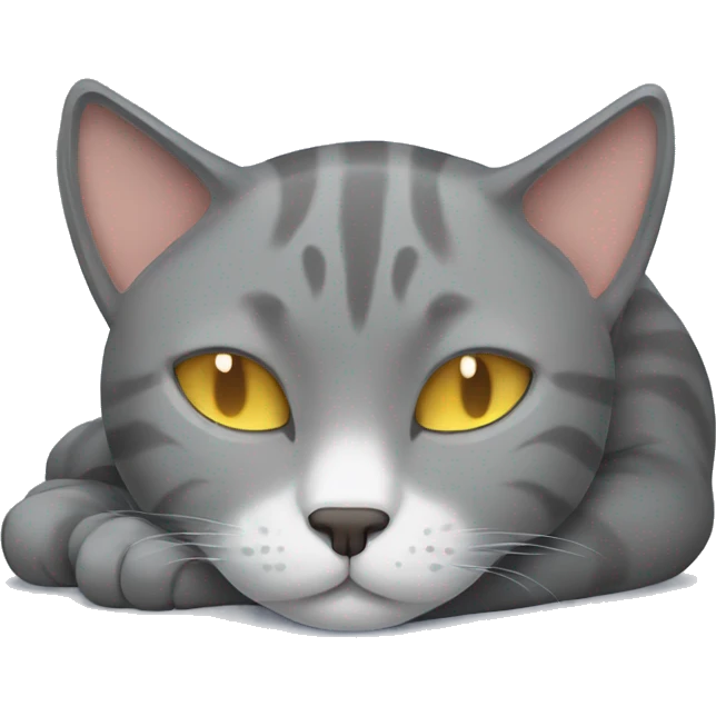 gray cat sleeping emoji