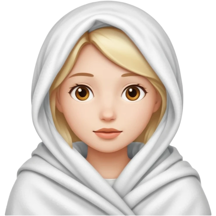 Pretty girl wrapped in a blanket emoji