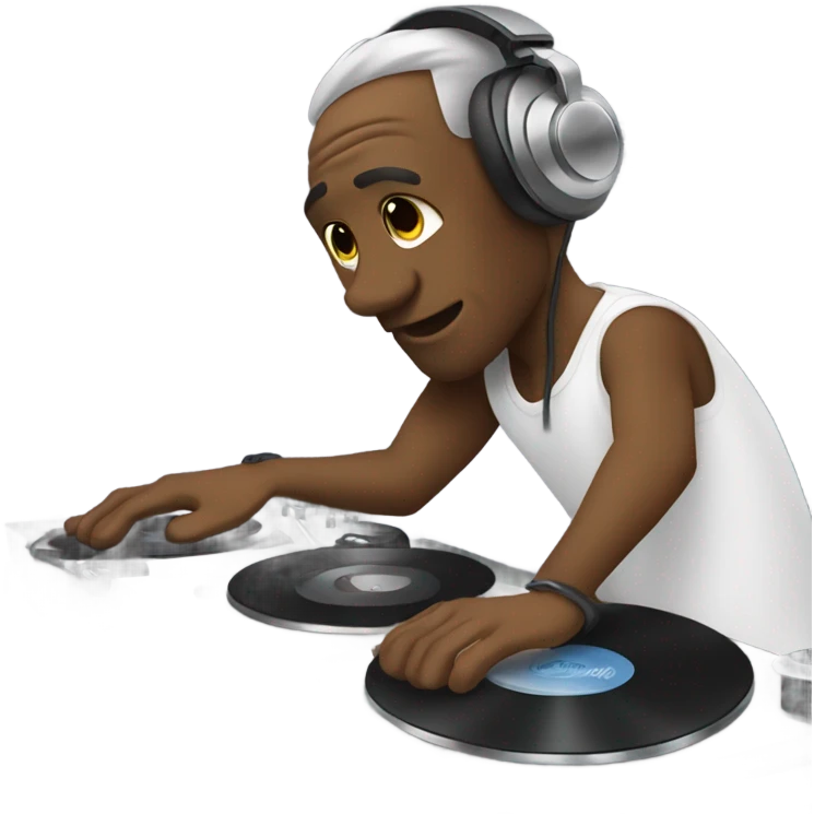 DJ man scratching records emoji