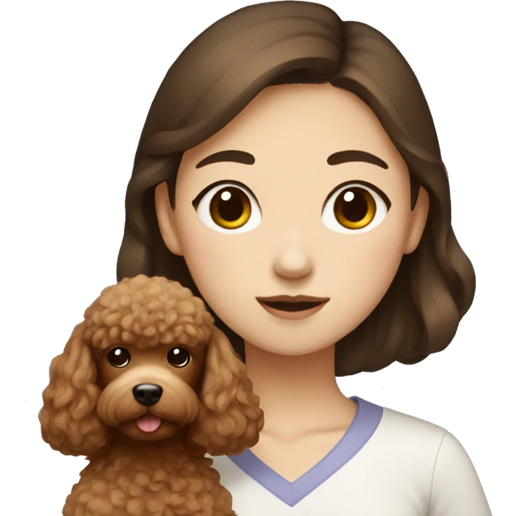 korean girl with brown poodle emoji