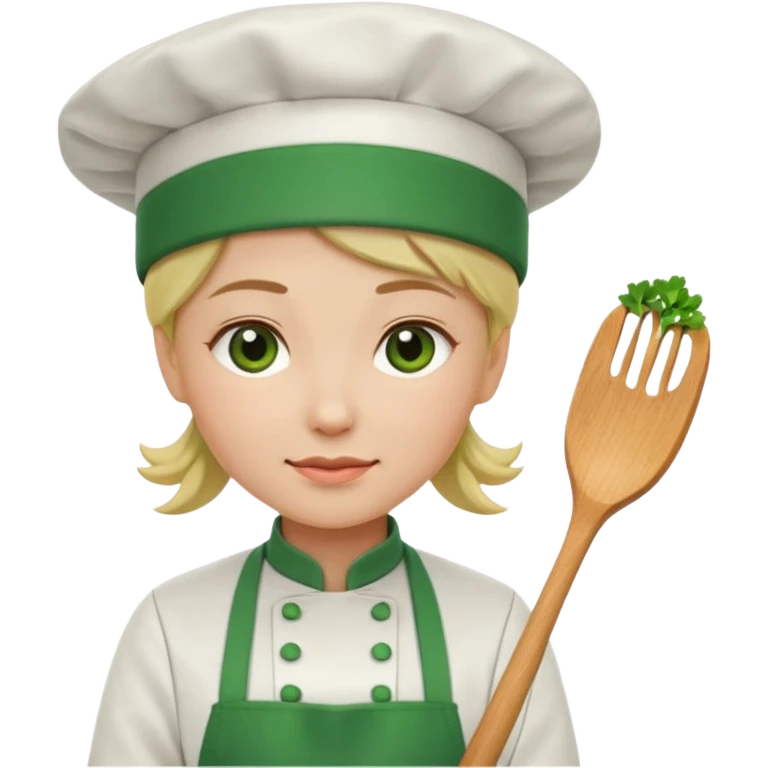 Small icon emoji of woman chef cook, minimum details, green #36a767 main colorSmall icon emoji of woman chef cook, minimum details, green #36a767 main color emoji