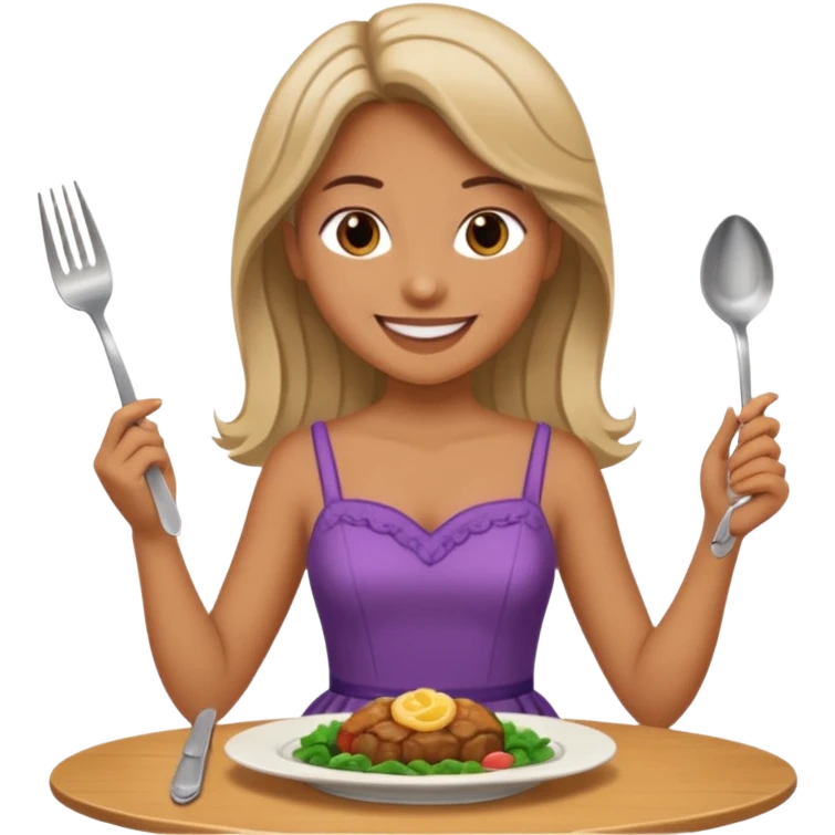 Create a person having dinner. emoji