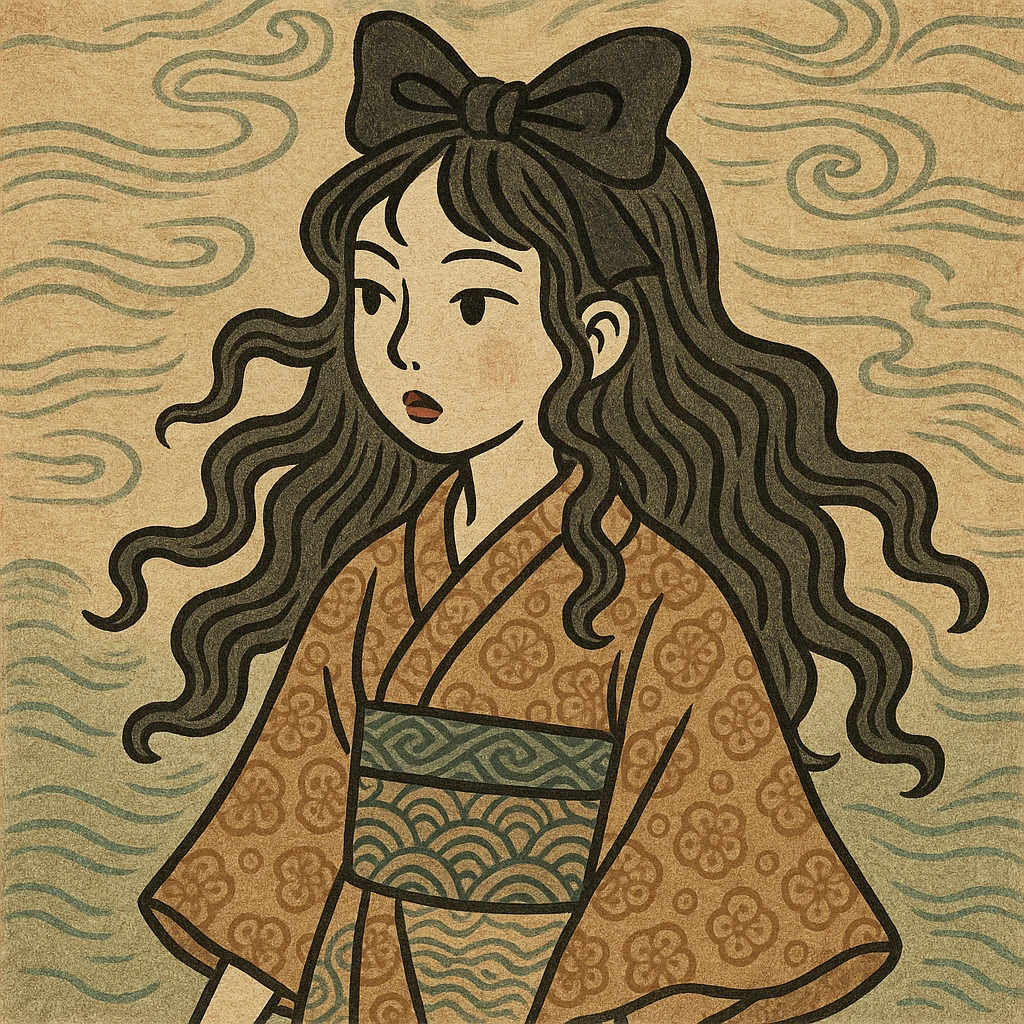 gothic bow, ukiyo-e style emoji