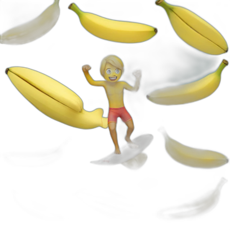 Surfer on banana emoji