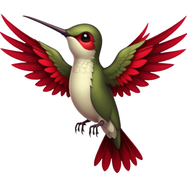 creppy demon like hummingbird with  creppy and very long wings   staring in your soul  emoji
