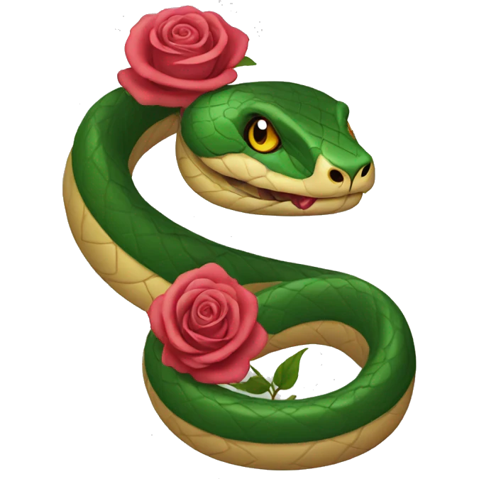 snake wearing a rose emoji