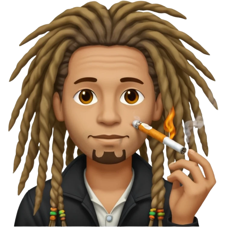 Musician with dreadlocks and ciga emoji