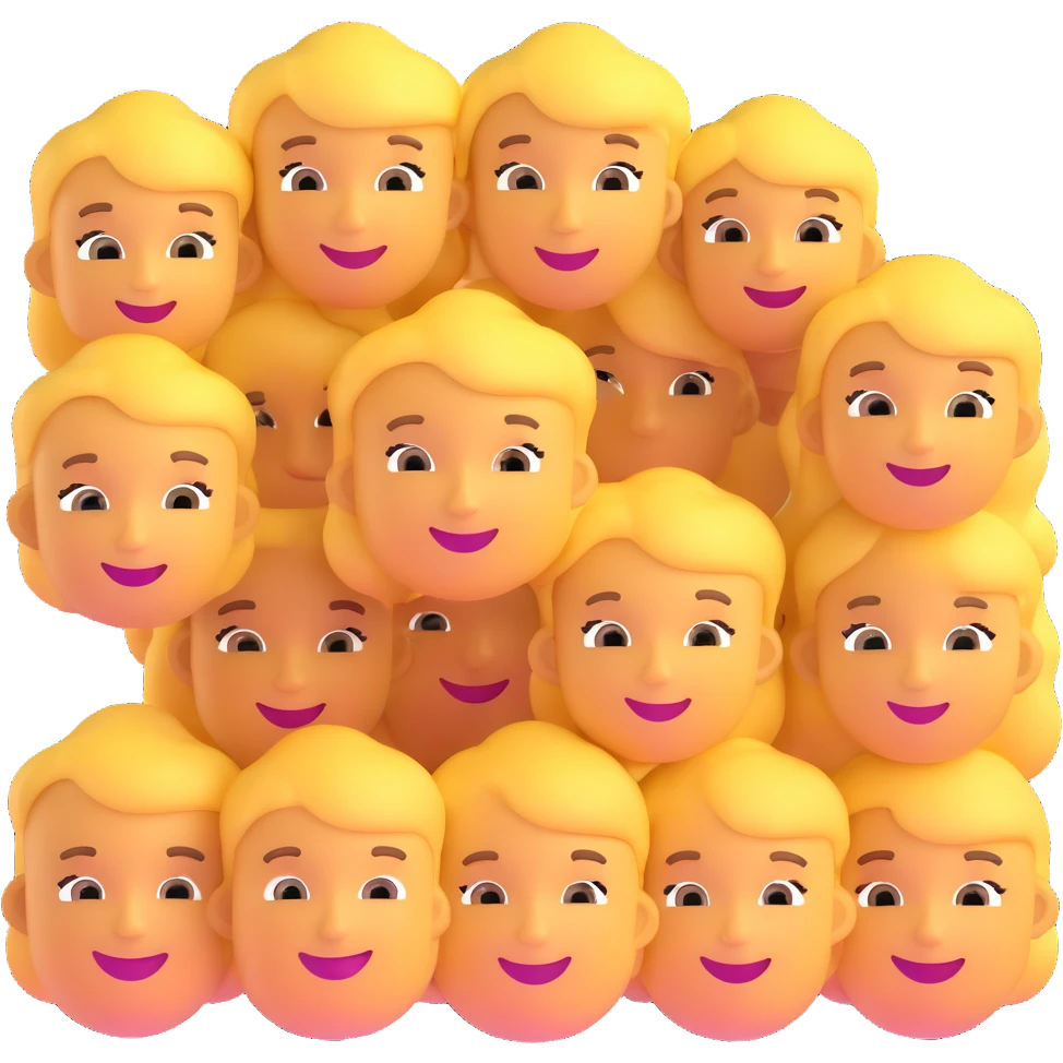 group logo with smiling faces together emoji