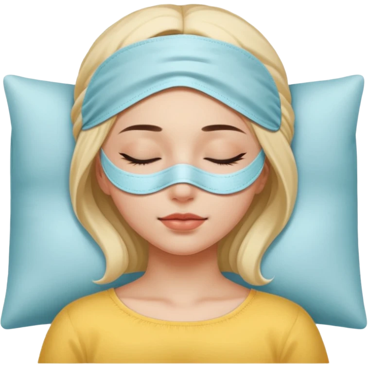 girl with a sleeping mask over head emoji