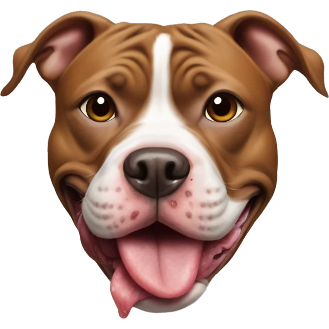 Pitbull with Meatball in mouth emoji