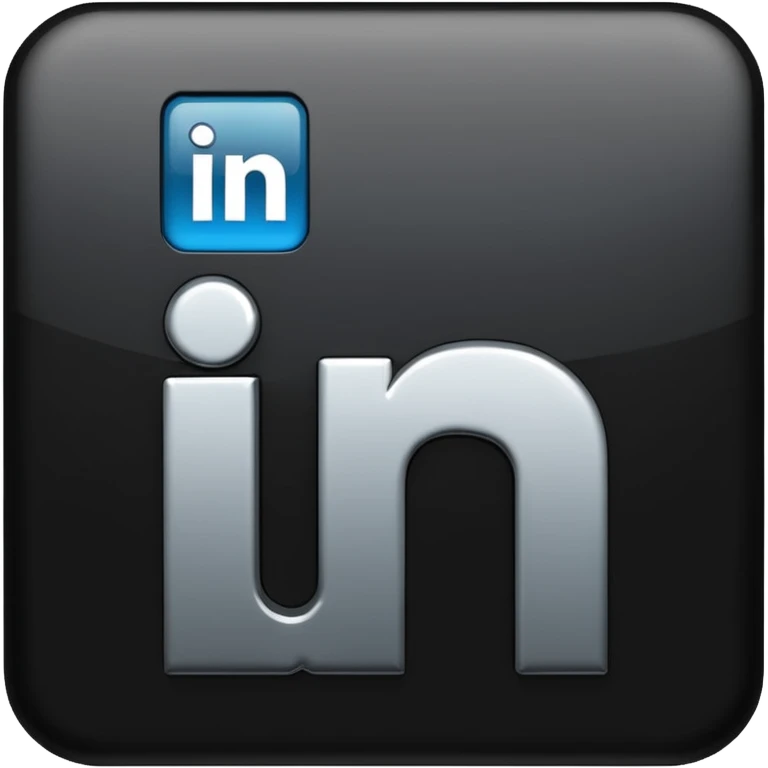 3d linkedin logo in black (the real Linkedin logo must be used) emoji
