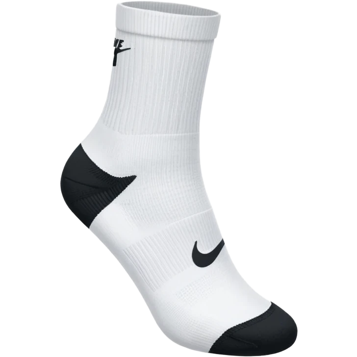 white sock, with black nike logo socks emoji