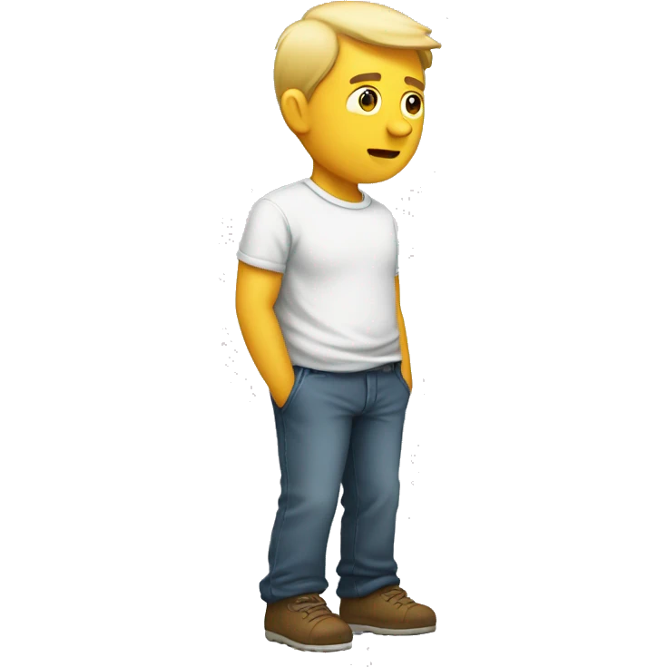 Sad white man like super sad walking away but he has turned his head looking back at you emoji
