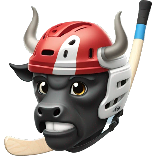 Bull with hockey helmet flexing  emoji