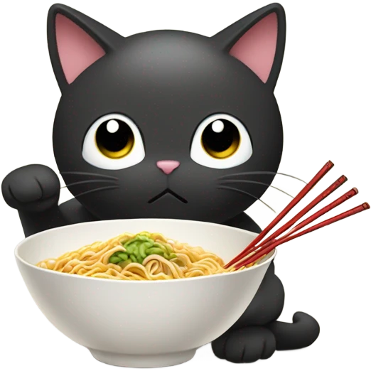 Cat eating ramen  emoji