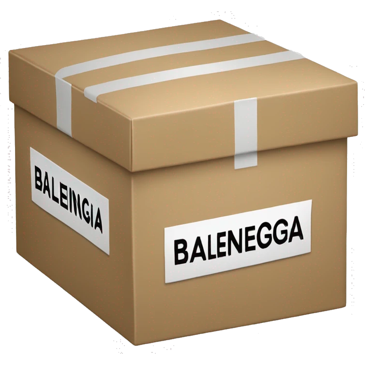box with "balenciaga" written on it emoji