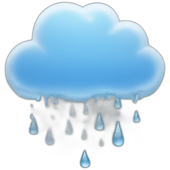 Cloud pouring rain and snow emoji