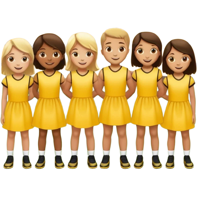 football team kids in yellow dress emoji