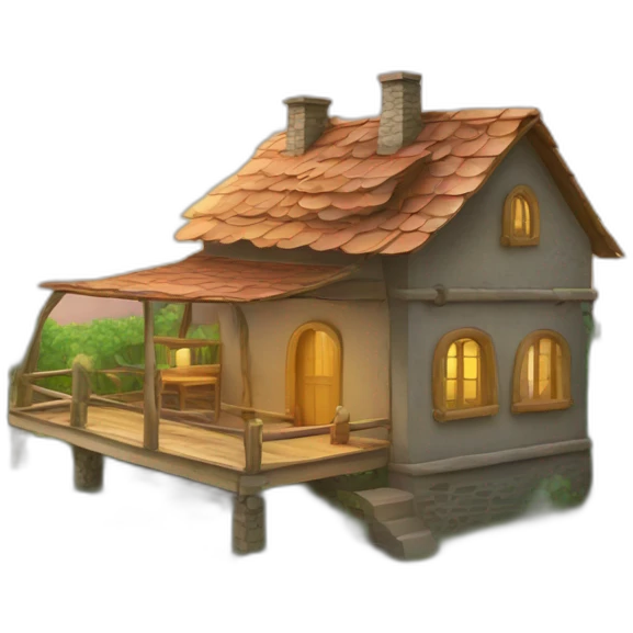 une tortue sur le  toi d'une maison emoji