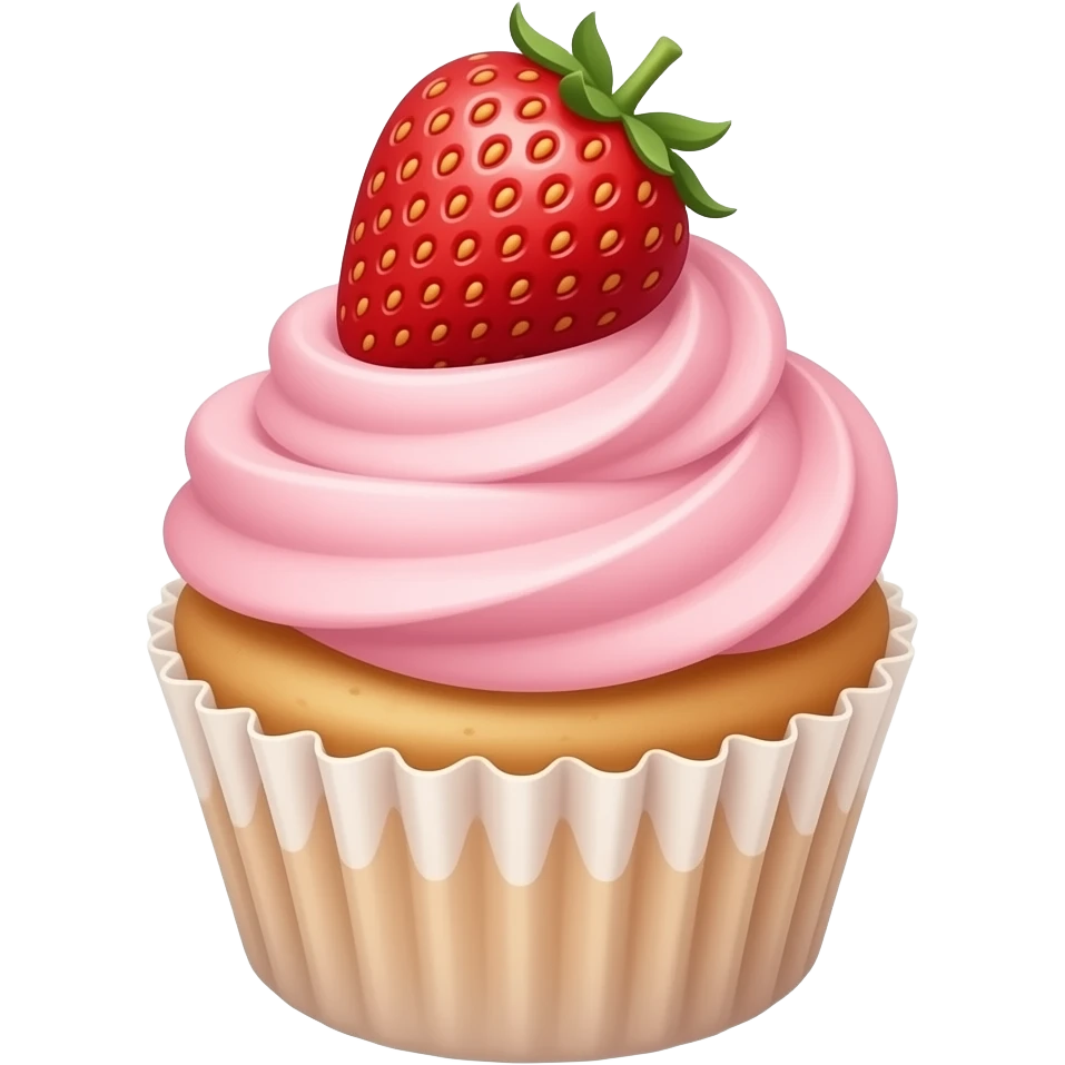 Cupcake with pink icing emoji