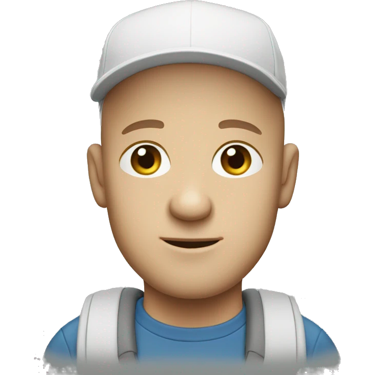 walking bald white man wearing cap  emoji