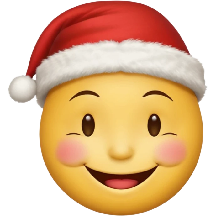 smiley face with closed eyes in a red Christmas hat emoji