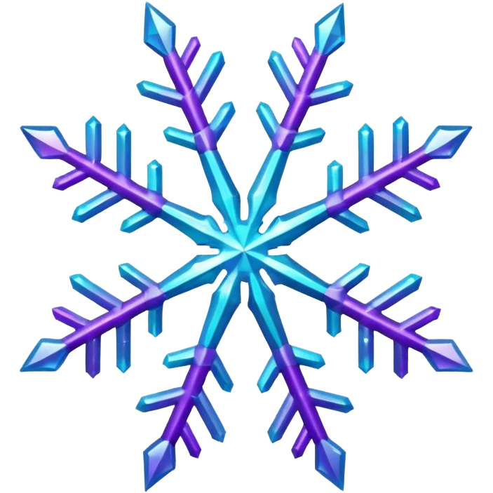 cyan and purple snowflake glitter emoji