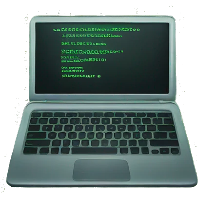 laptop with green code on it emoji