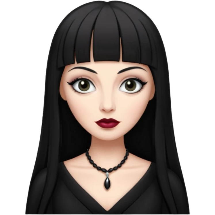 morticia addams com franja emoji