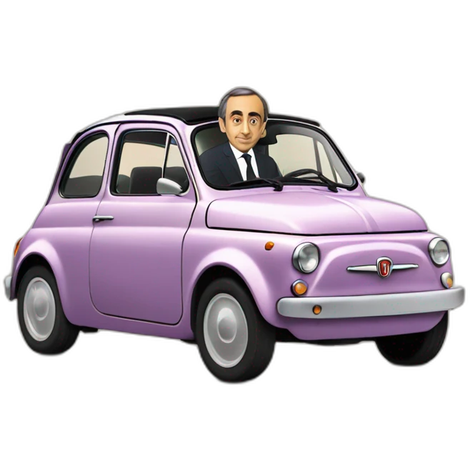 Éric Zemmour dans une Fiat 500 emoji