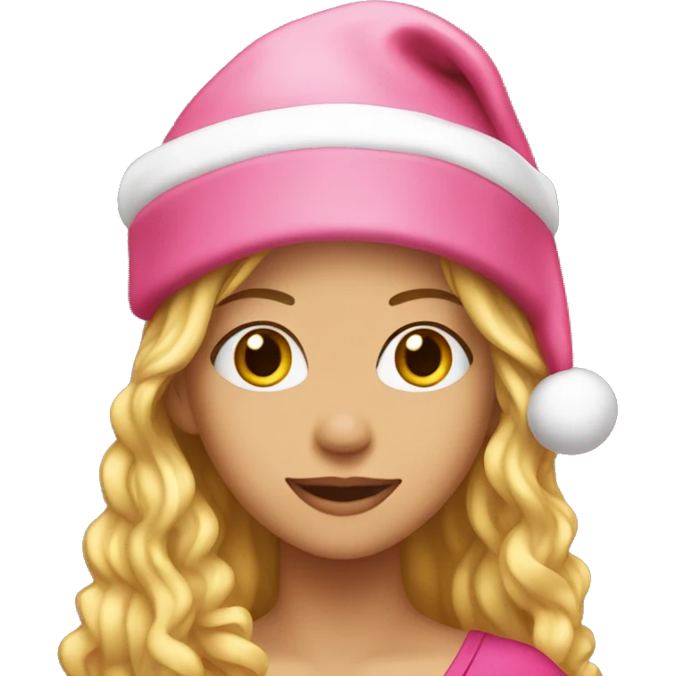 shakira with pink santa hat emoji