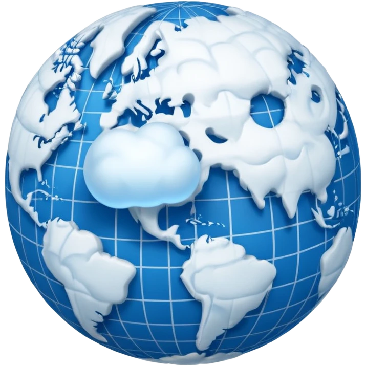 a cloud with a globe with meridians emoji