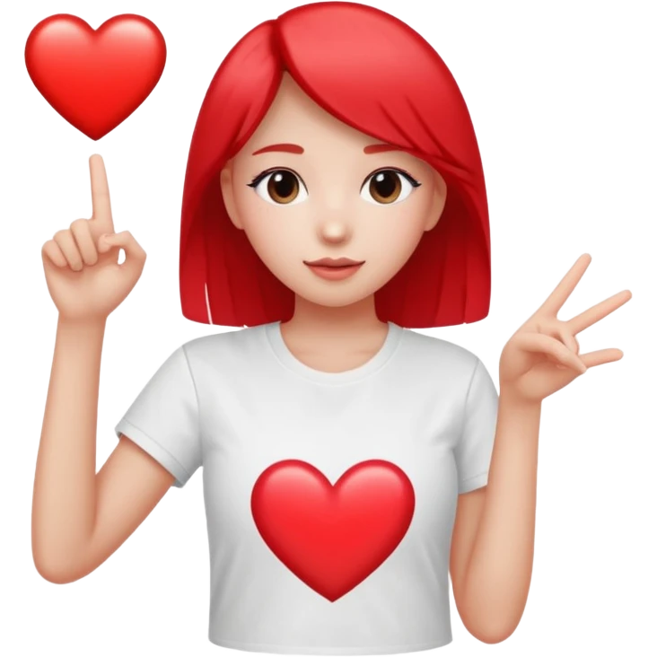 Girl with tiktok logo point upwards emoji