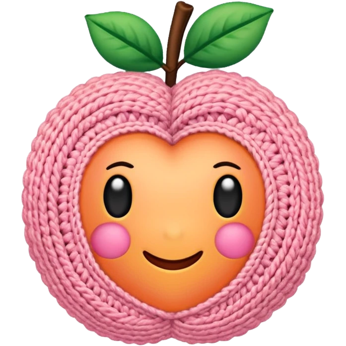 crochet single stitch (it has a color like a peach-pinky sunset) emoji