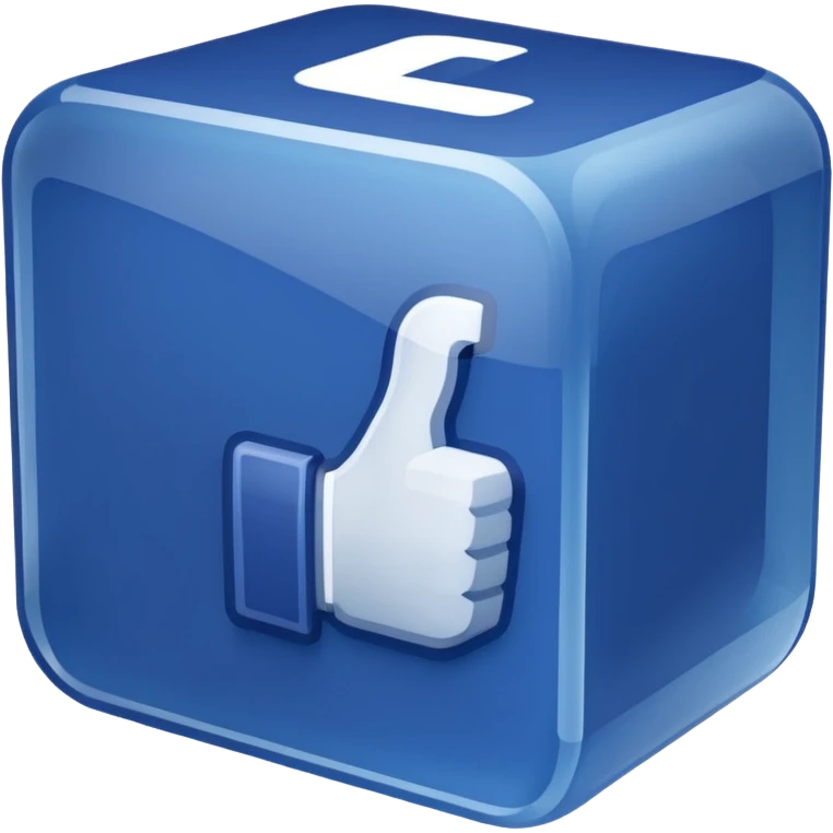 logo del icono de faceboook en diseño #D translucido emoji