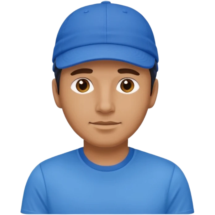blue tennis hat and blue tshirt man emoji