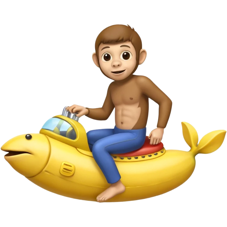 
monkey man riding a banana submarine emoji