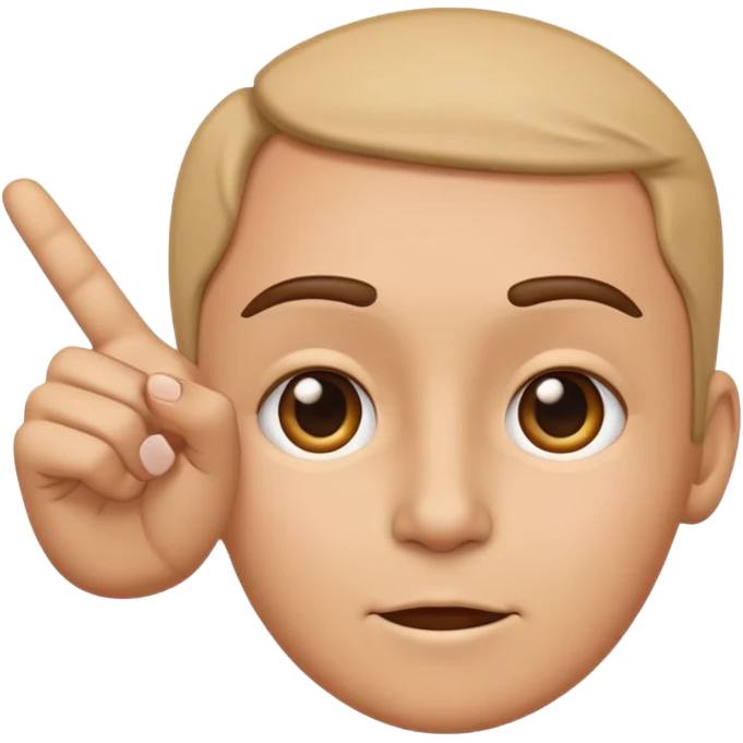 emoji of a hand pointing at the forehead area on a human face, simple cartoon style emoji