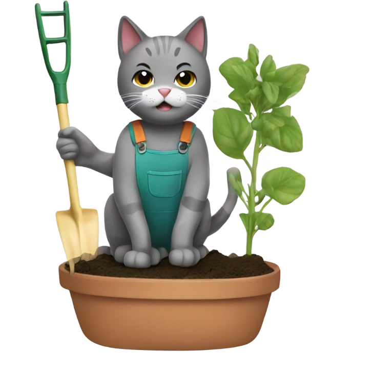 cat gardening emoji