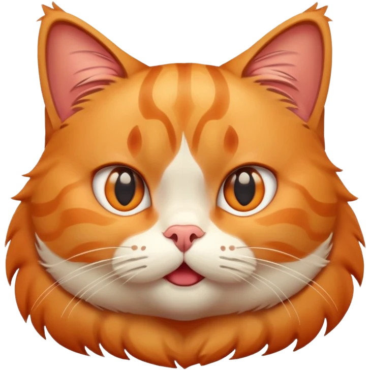 Chunky cat with surprised expression emoji