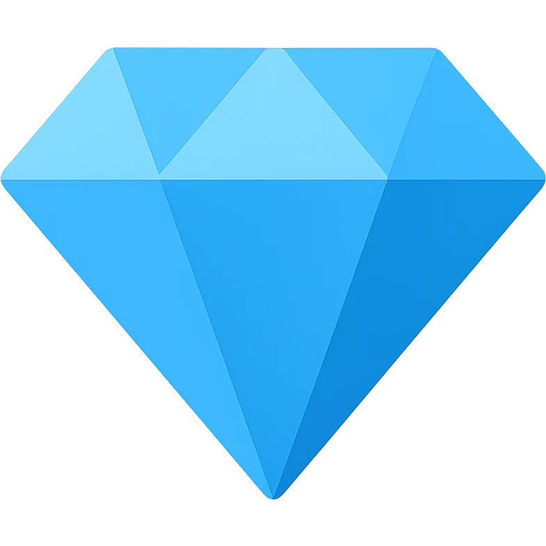 diamond, flat color icon style, simple and bold emoji