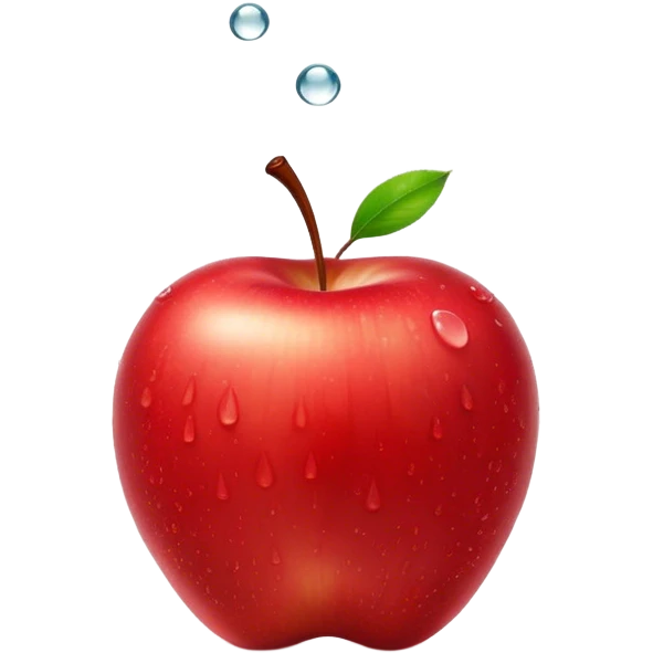Cinematic crisp, shiny red apples, glistening under soft natural light, perfectly round with tiny water droplets, warm rich hues, highly detailed and fresh. emoji