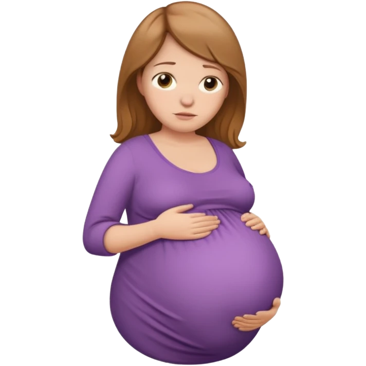 very heavily pregnant overdue woman with very large belly emoji