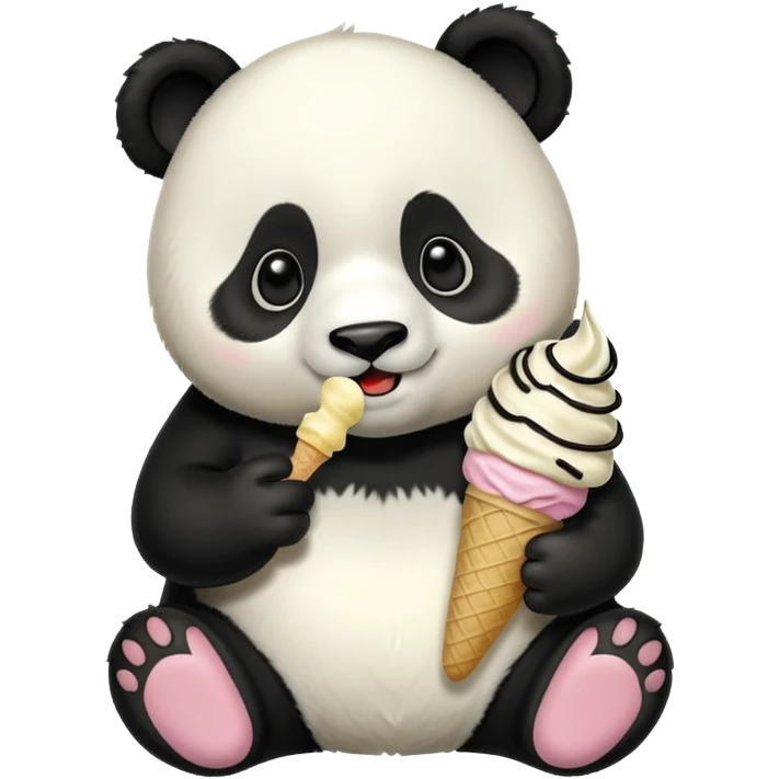 Panda eating ice cream emoji