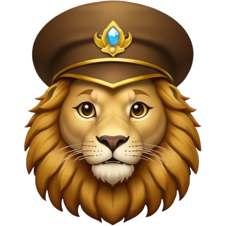 lion wearing hat emoji