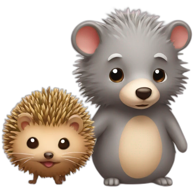 Hedgehog mouse and bear emoji