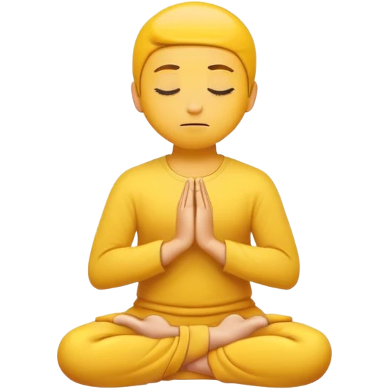 classic yellow emoji meditating, eyes closed, hands resting on knees emoji