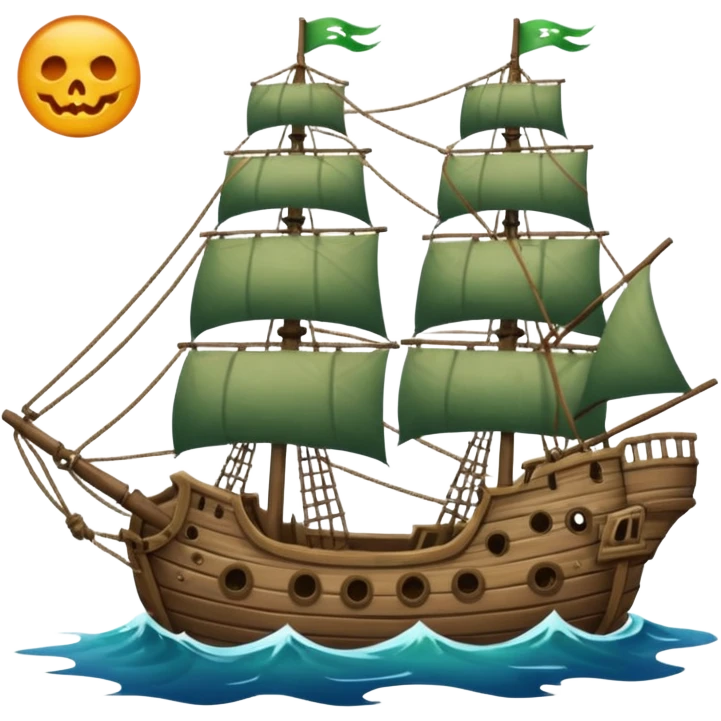 The Flying Dutchman with dilapidated saild emoji